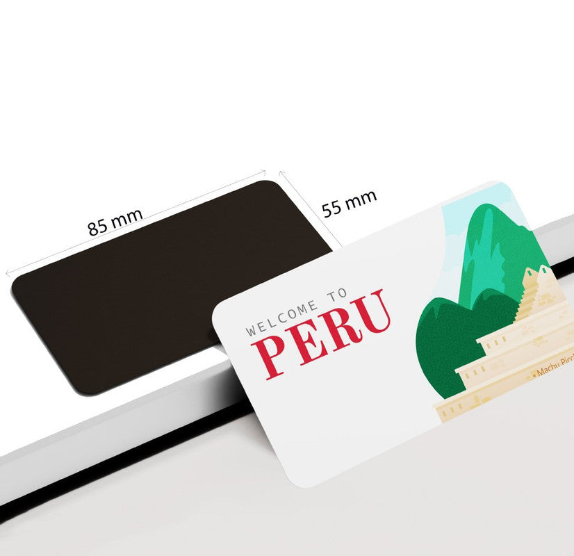 dhcrafts Rectangular Rubber Fridge Magnet / Magnetic Card Multicolor Peru D1 Design Pack of 1 (8.6cm x 5.4cm)